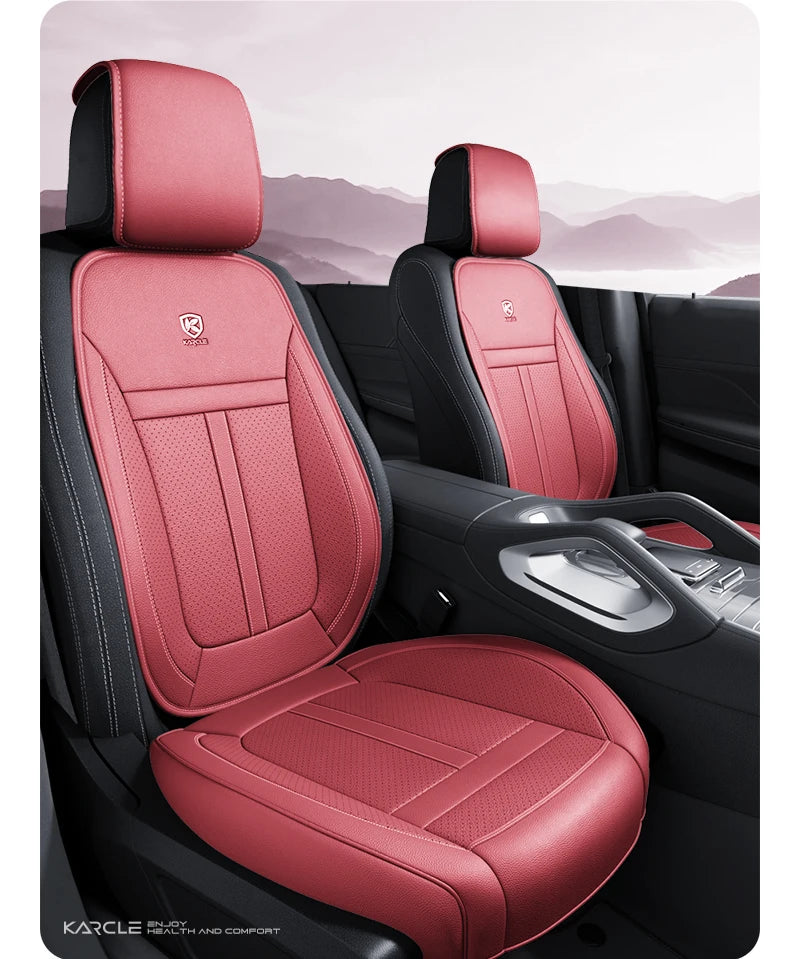 360 Surrounded Nappa Leather Car Front Seat Covers Universal Fit For Most Cars Cushion Covers Car Styling Seat Protector Pads