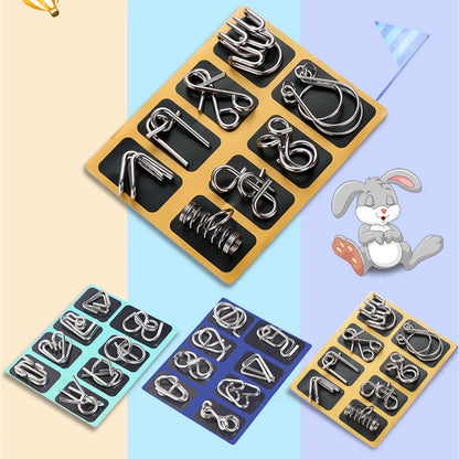 NEW Set of 24PCS Metal Wire Puzzle Toys IQ Test Puzzle Unlock Toys Brain Teasers
