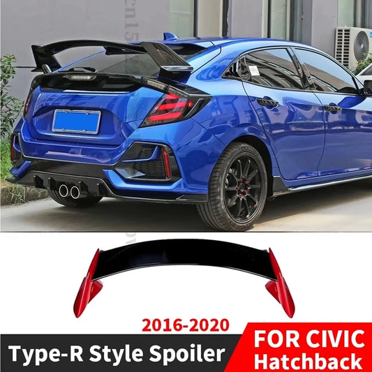 For Honda Civic 2016 2017 2018 2019 2020 10th Gen FK7 Hatchback Rear Spoiler Type-R Style Tuning Roof Wing Trunk Lip Decoration