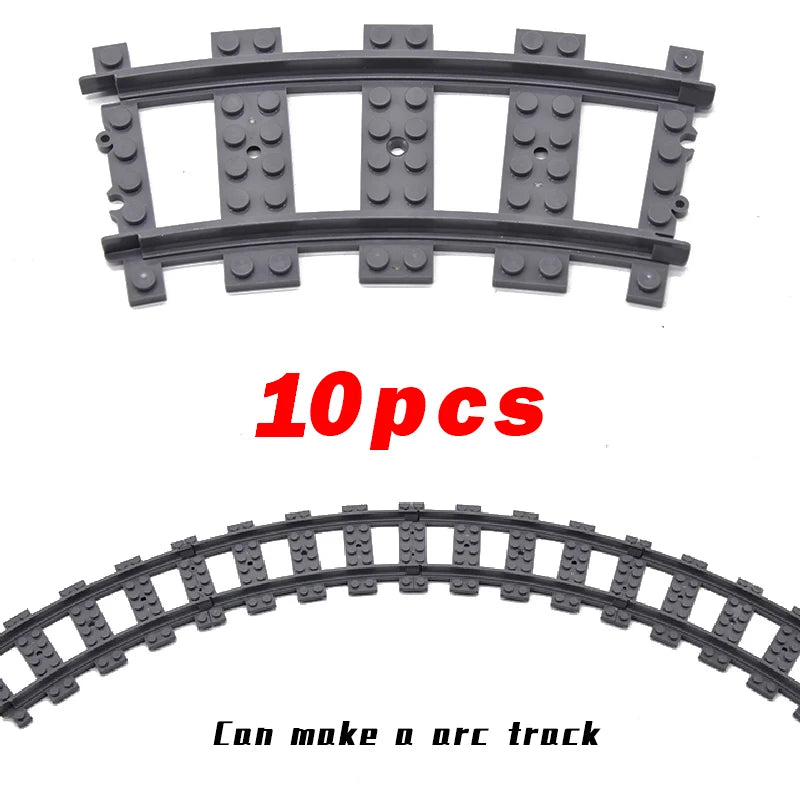 MOC City Bricks Train Flexible Construction Parts Railway Curve Track R104 Building Blocks Model Accessories Compatible 53401