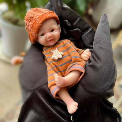 6Inch Mini Palm Reborn Doll Boys&Girls 3D Painted Whole Body Silicone Realistic Newborn Baby Doll Toys For Kids Gift Bebê Reborn