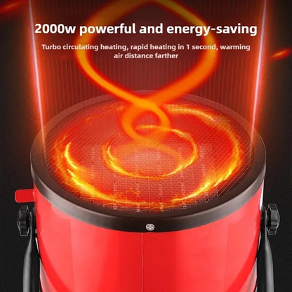 2000W Portable Electric Space Heater with Overheat Tip-Over Protection Adjustable Thermostat 2 Heat Settings Fan Mode for Office