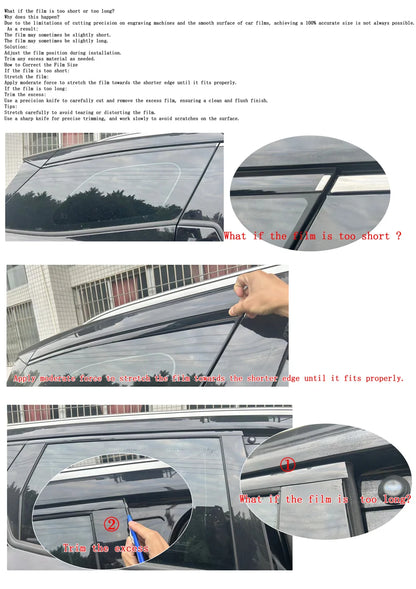 Glossy Black PVC Car Window Decorative Strip Sticker for Jaguar XF X250 2008-2015 Exterior Protection Accessory