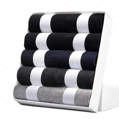 5 10 Pairs Men Socks Cotton Blend Black Business Casual Soft Breathable for  Spring Summer Autumn Winter Size 6-13