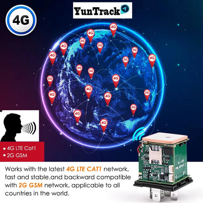 CJ730M Relay 4G GPS Tracker Car Motorcycle Locator Cut-Off Oil Vehicle ACC NO Off Monitor Tow Away SMS Call Alarm Tracking