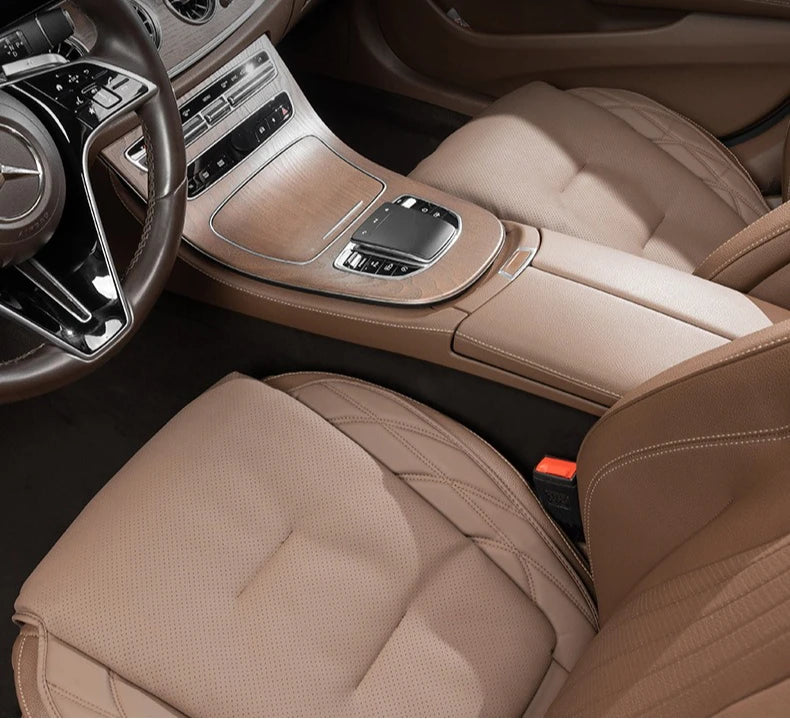 Nappa Leather Car Seat Cushion Rear Integrated Lumbar Support for All Seats Breathable Ventilated Comfort Auto Accessories