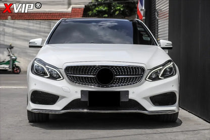 XVIP Chrome Black Diamonds Style Upper Grille Grill For Mercedes Benz E-Class W212 4 Door 2014-16 E200 E250 E300 E350 E400 E500