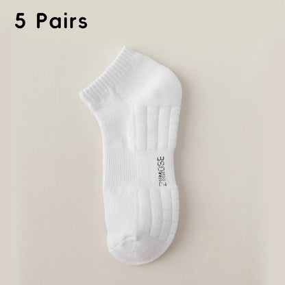 1pc 4pcs 5pcs 10pcs Socks Men's Cotton Spring Towel Bottom with Velvet Mid-tube White Stockings Thickened Sports Basketball Sock