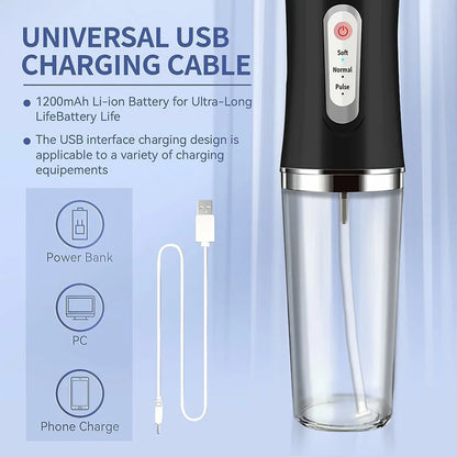 Portable Cordless Dental Water Irrigator Flosser Waterproof Travel Rechargeable 4 Modes Ipx7 Oral Teeth Irrigador Irrigation