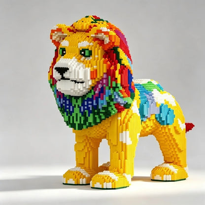 50cm 18888Pcs Colorful Lion Micro Building Blocks DIY Mini Bricks Model Kit Home Decor Adult Kids Creative Toys Birthday Gift