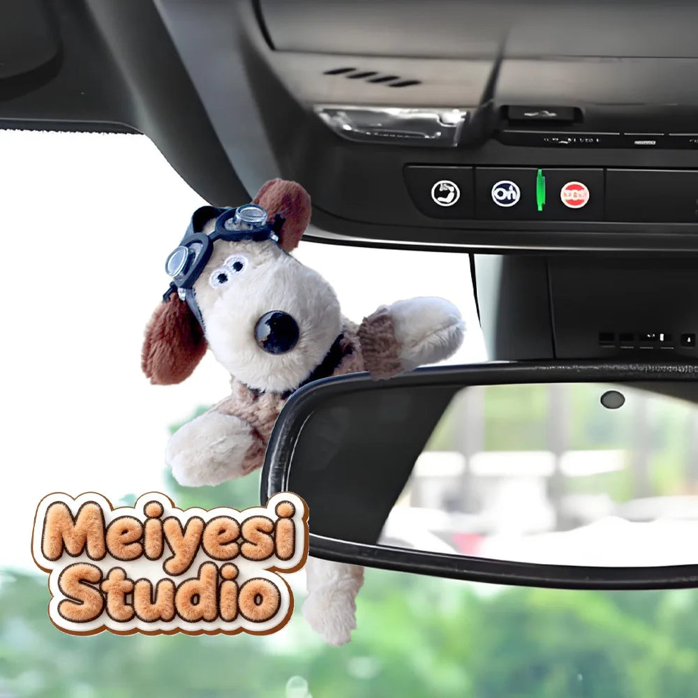 Cute Puppy Rearview Mirror Ornament, Lying Doll, Car Decoration, Central Control Screen Car Doll, Interior Accessories for Women