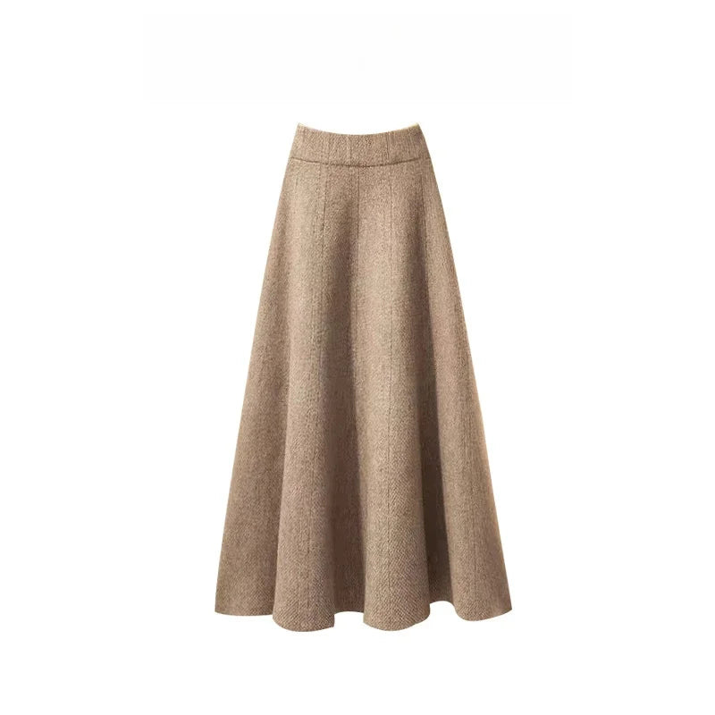 Retro Knitted Sweater And High Waist  Skirt Set for Women Elegant Autumn Winter Fashion Two Piece Ensemble Slimming Effect