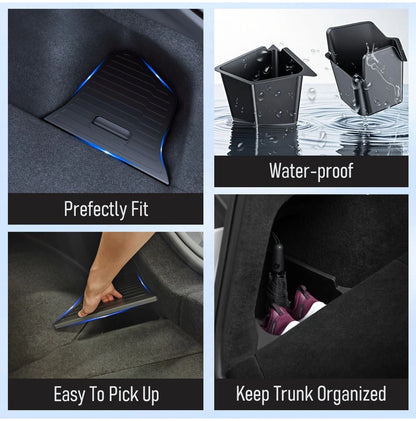 For Tesla Model Y Juniper 2025 2026 Car Trunk Side Storage Box Cover plate organizer Car trunk side storage box refit Accessorys