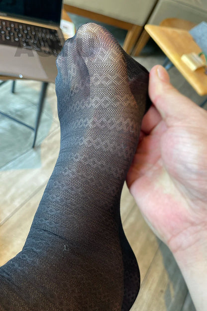 Nylon Socks Fine Dress Socks Short Socks Daily Diamond Shape Patterned Jacquard Socks Soft