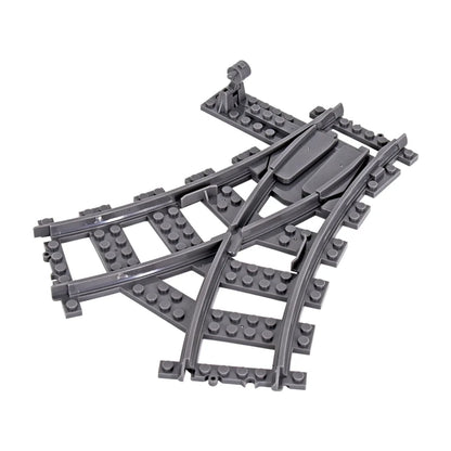 City Trains Flexible Tracks Forked Straight Curved Rails Switch Building Block Bricks High-Tech Creative Toys for kids gifts