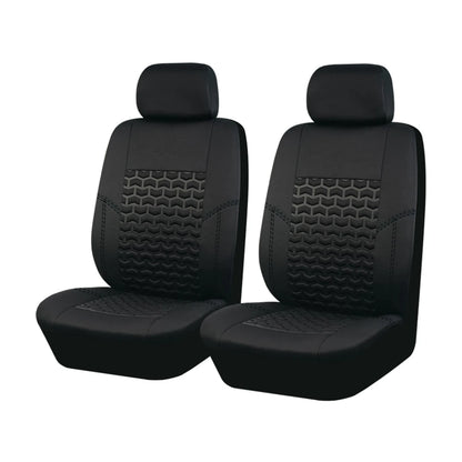 AUTO PLUS Car Seat Covers Tire Texture Press Breathable Fabric Seat Covers for Car 3 Zipper for Rear Seat Backrest