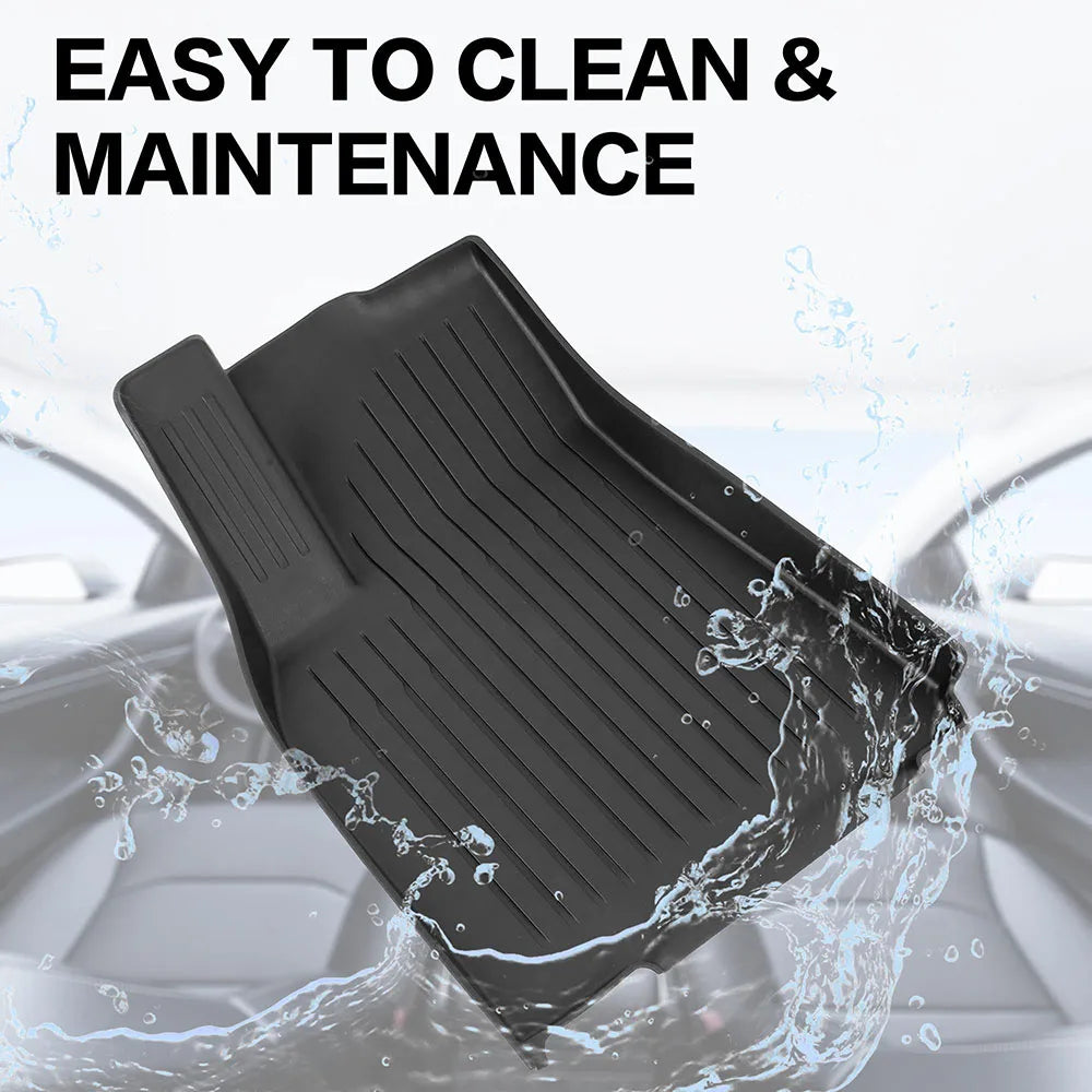 Floor Mats with Door Sill Protection Strip for Tesla Model Y Juniper 2025 2026 All-weather Floor Cargo Liner Trunk Backrest Pad
