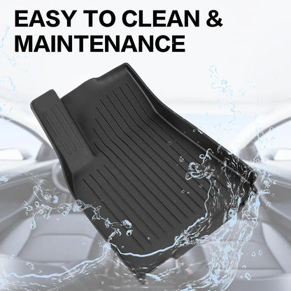 Floor Mats with Door Sill Protection Strip for Tesla Model Y Juniper 2025 2026 All-weather Floor Cargo Liner Trunk Backrest Pad