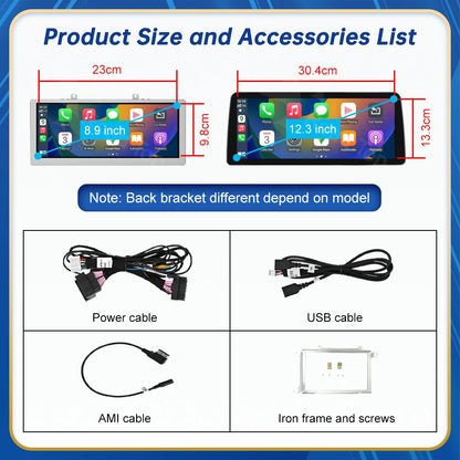 CN Road Top 8.9 12.3'' Touch Screen Multimedia Player Andriod Auto Link For Audi A4 S4 B8 2009-2015 GPS Carplay Display Car Play