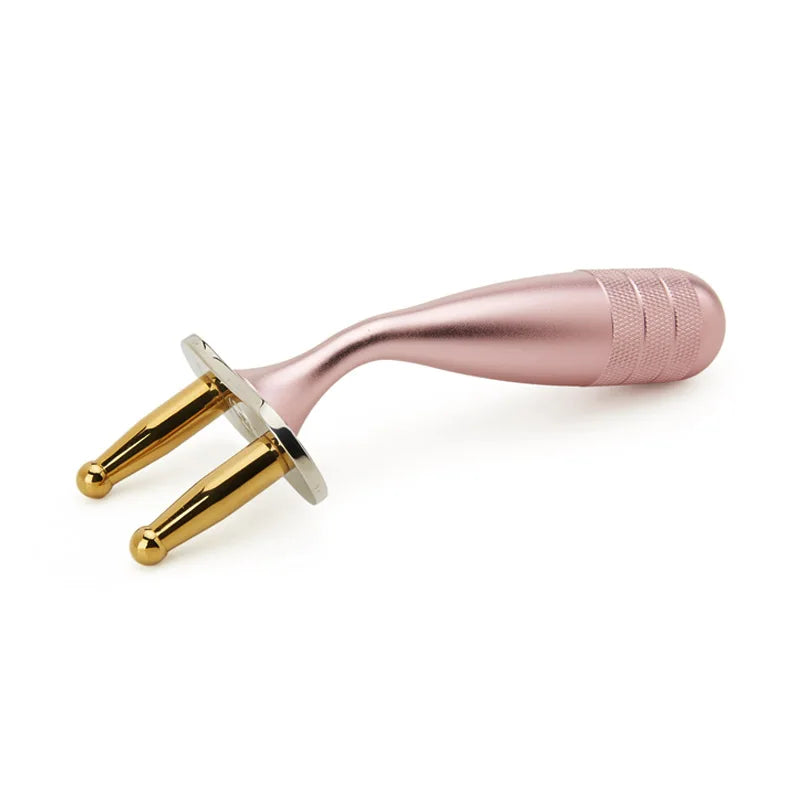 Pink Curved-Handle Magnetic Fork Made of Titanium Alloy Lymph Meridian Massage Stick Acid Discharge Bar Shoulder and Neck
