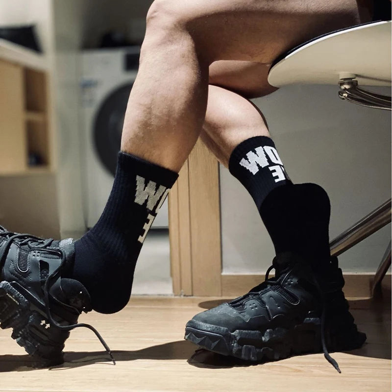 Man Socks Basketball Sports Stockings Crew Compression Stockings Fitness Thickening Terry Socks Casual Medias Hombre Business