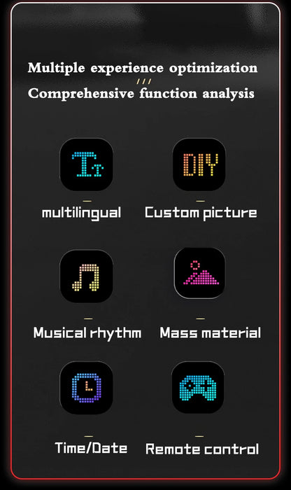 Car LED Matrix Pixel Panel DIY RGB Lighting Graffiti Scrolling Text Board Windshield Advertising Screen Bluetooth APP Control