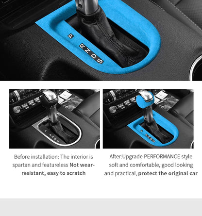 Made of Alcantara For Mustang Car Center Console Gear Shift Panel Trim Sticker and Gear Shift Boot Cover Interior Accessories
