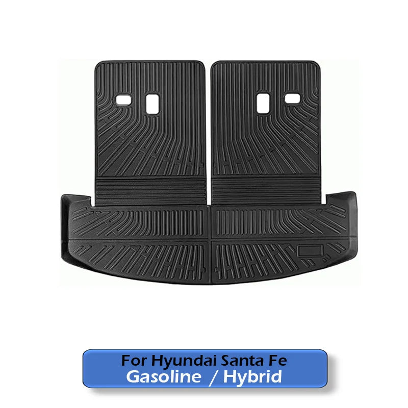 [Hybrid] TPE Floor Mats for 2024 - 2026 Hyundai Santa FE Hybrid All Weather Protection Cargo Liner Trunk Mat with Backrest Pad
