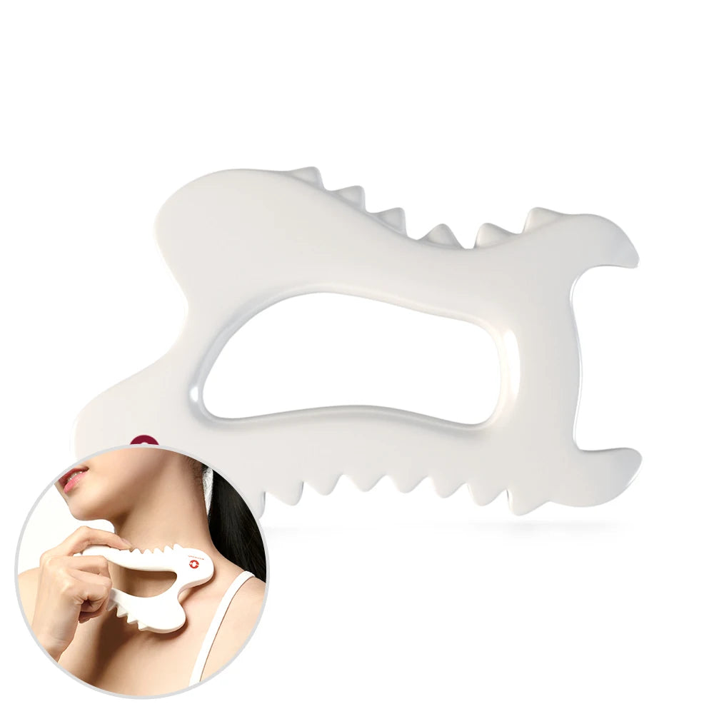 Ceramic Gua Sha Board Skin Scraping Tools Face Massager Whole Body Carving Guasha, Body Massage Tool