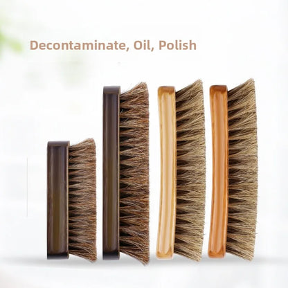Soft Bristle Horse Hair Shoe Brush for Polishing Shoe Oil Cleaning Brush for Leather Shoes Cleaning Tools
