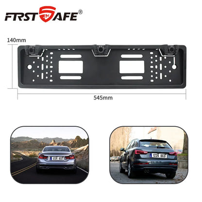 European License Plate Holder 3 Sensors Parking Radar Buzzer Alarm 12V Waterproof Auto Reversing Safety Accessory