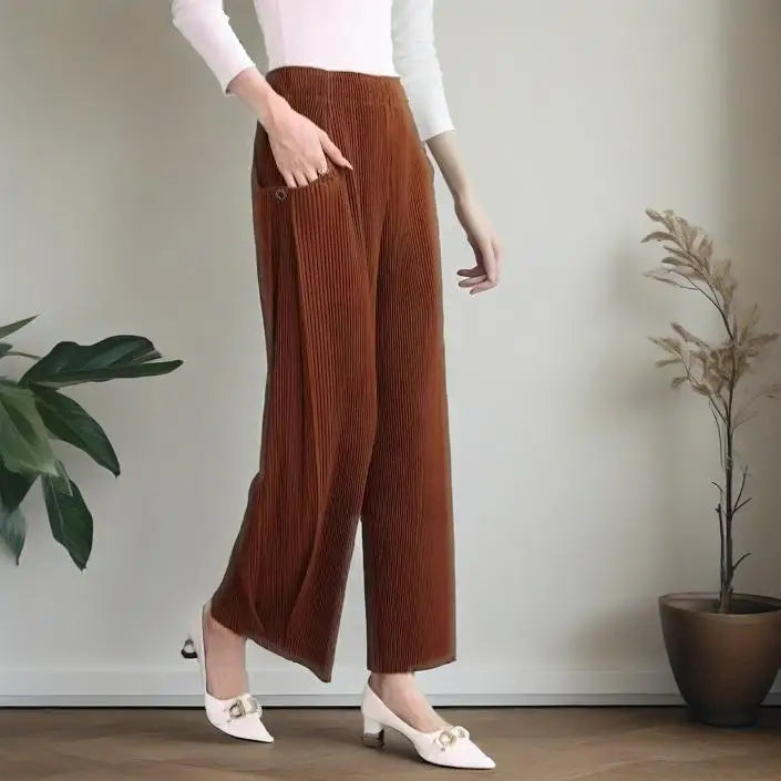 Miyake Pleated Fall Women Pants New High-waisted Thin Casual Pants Temperament Fashion Versatile Office Commuting Women's Pants