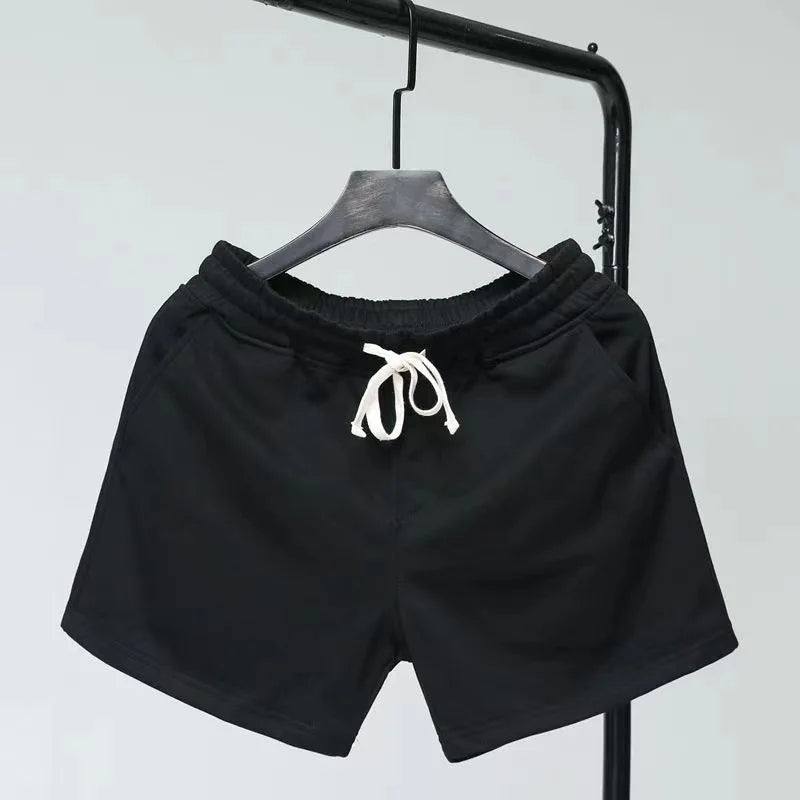 Breathable Elastic Fitness Shorts Men's Summer Thin Style Sporty Casual Loose Fit Three-quarter Length Youth Active Wear