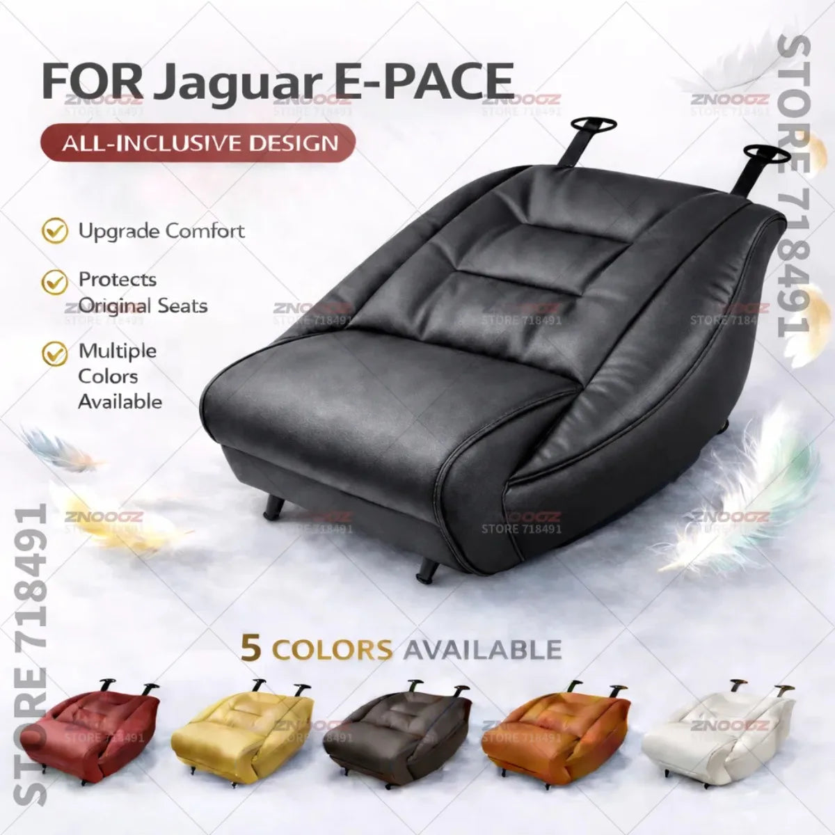 For Jaguar E-PACE Seat Leg Support Extension Cushion Thigh Support Pillow Memory Foam Leather Leg Extender Interior Accessories
