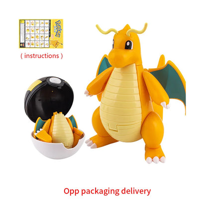 Pokemon Figure ball transform Action Gyarados Charizard Venusaur Blastoise Mewtwo Pikachu Mew Snorlax Poke ball Pokeball gift
