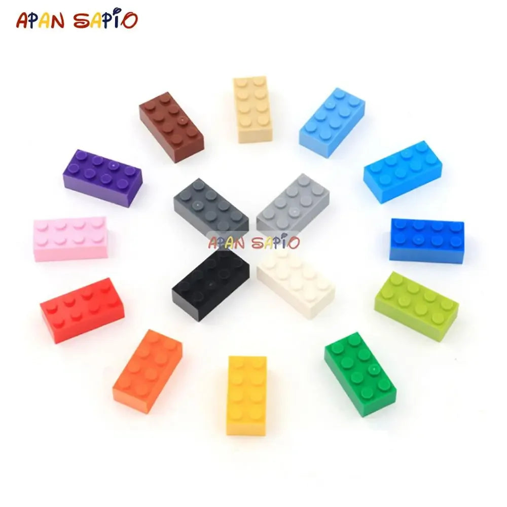 300pcs 2x4 Dot DIY Building Blocks Thick Figures Bricks Educational Creative Size Compatible With 3001 Plastic Toys for Children