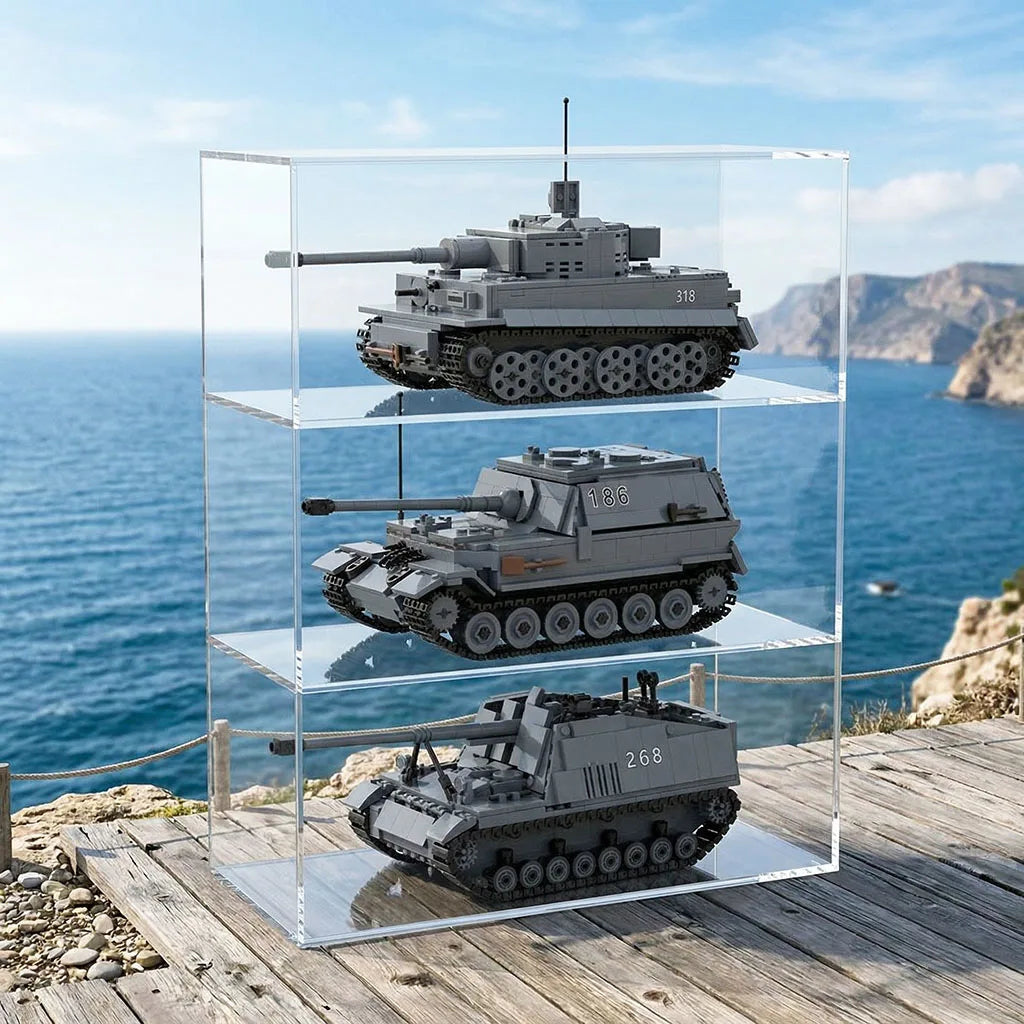 WW2 Tiger E Tank Ferdinand Nashorn Heavy Destroyer German Army Building Block Toy Bricks Set Gift