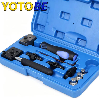 11PCS Brake Line Flaring Tool Kit Professional Double & Single Flare Tool for DIN SAE 4.75mm/6.35mm Brake Pipes