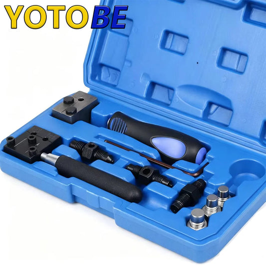 11PCS Brake Line Flaring Tool Kit Professional Double & Single Flare Tool for DIN SAE 4.75mm/6.35mm Brake Pipes
