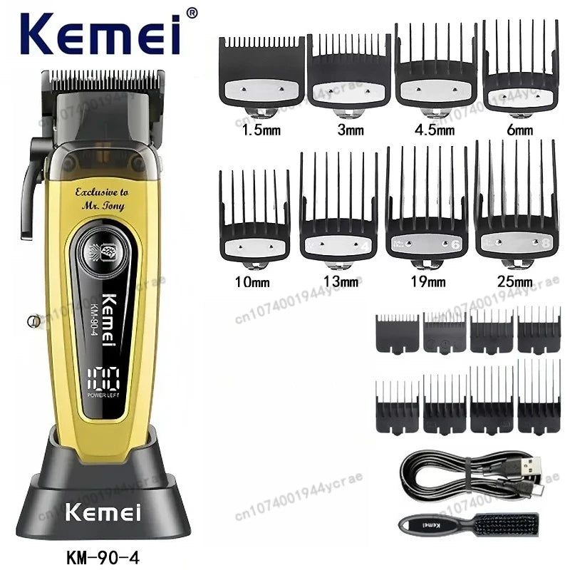 Professional Hair Clipper KM-90-5,KM-90-4 Electric Hair Trimmer Set For Men Rechargeable Cordless Haircut Machine for Barber