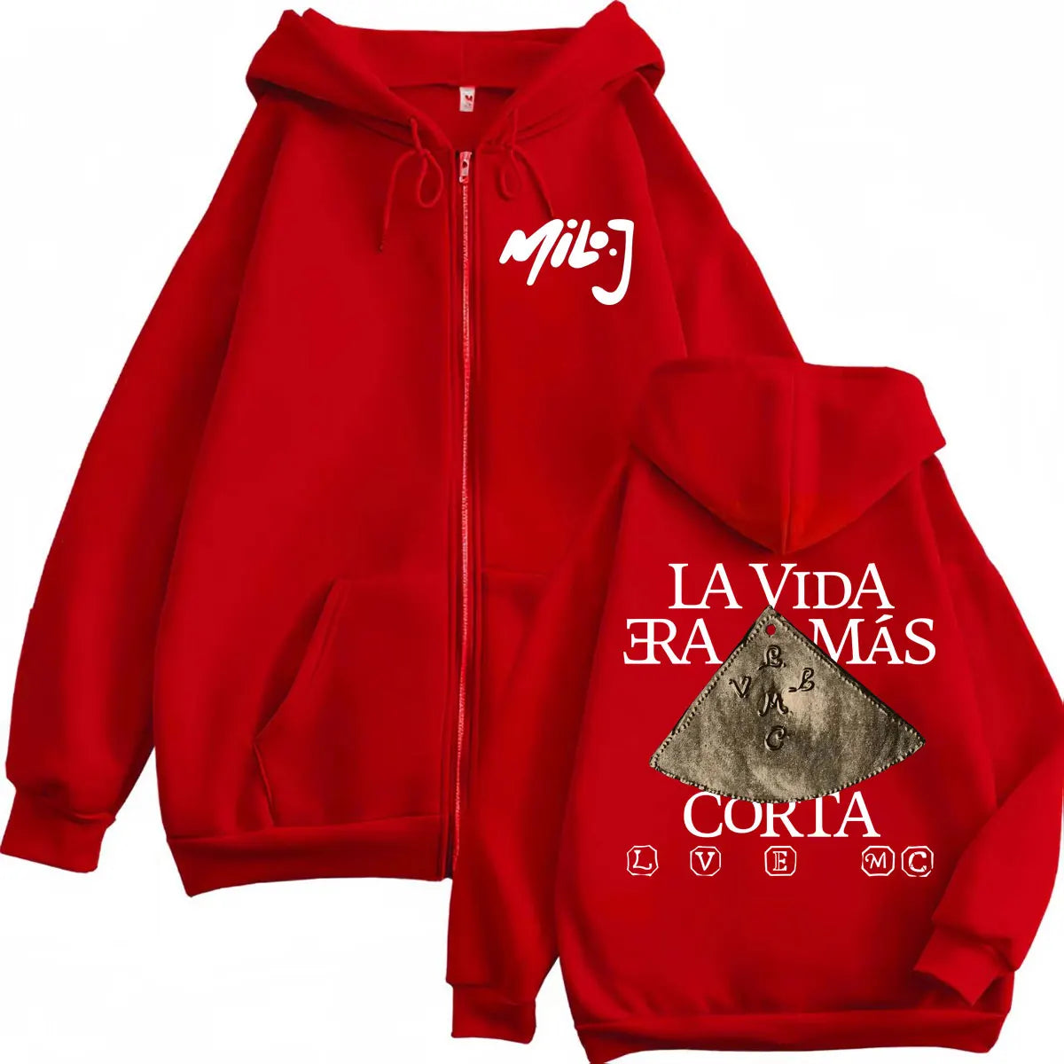 Rapper Milo J La Vida Era Mas Corta Merch Zipper Hoodie Fashion Hip Hop Zip Up Sweatshirt Men's Women's Casual Fleece Pullovers