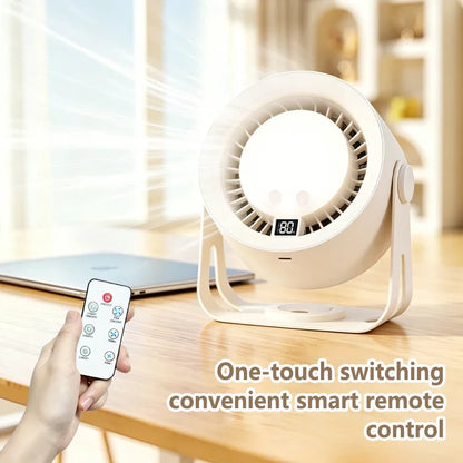 Lenovo Silent Turbo Desk Fan Wall Mounted Fan High Speed Rechargeable RGB Night Light Remote Control for Home Outdoor Kitchen