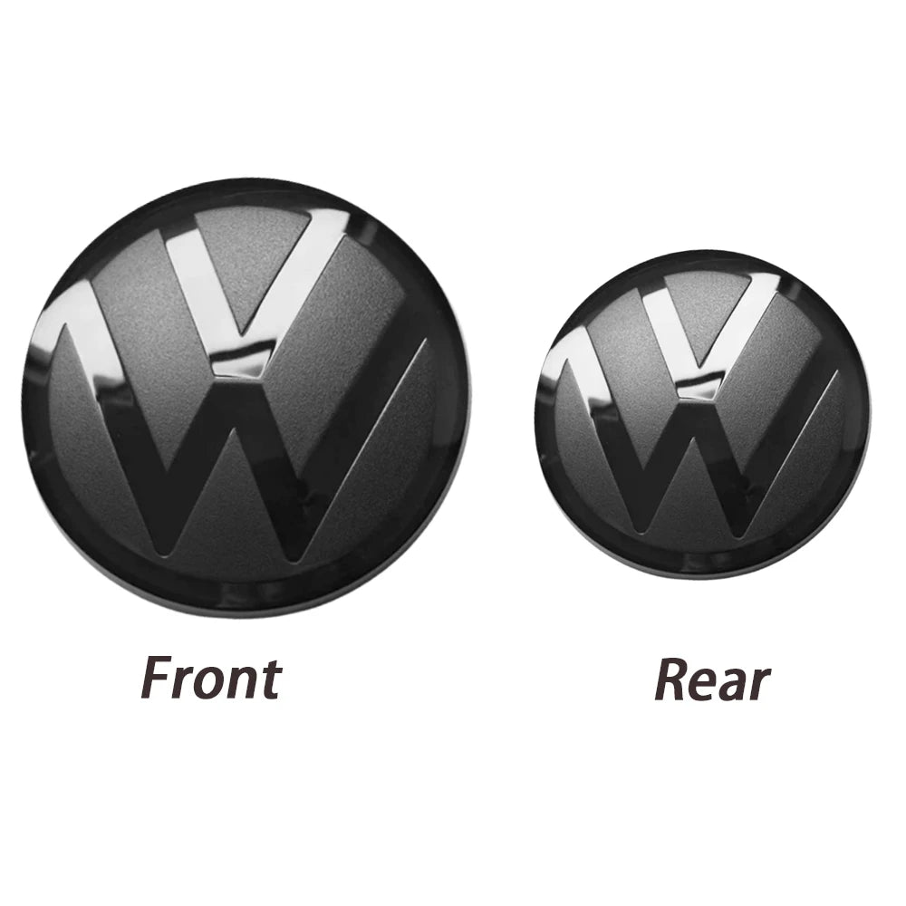 2Pcs Front and Rear Emblem For VW Golf 6/Golf 7/Golf 7.5/Golf 8 Not Affect ACC Modified Black Label Flat Mirror Logo CoverSticke
