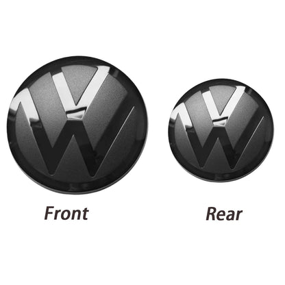 2Pcs Front and Rear Emblem For VW Golf 6/Golf 7/Golf 7.5/Golf 8 Not Affect ACC Modified Black Label Flat Mirror Logo CoverSticke
