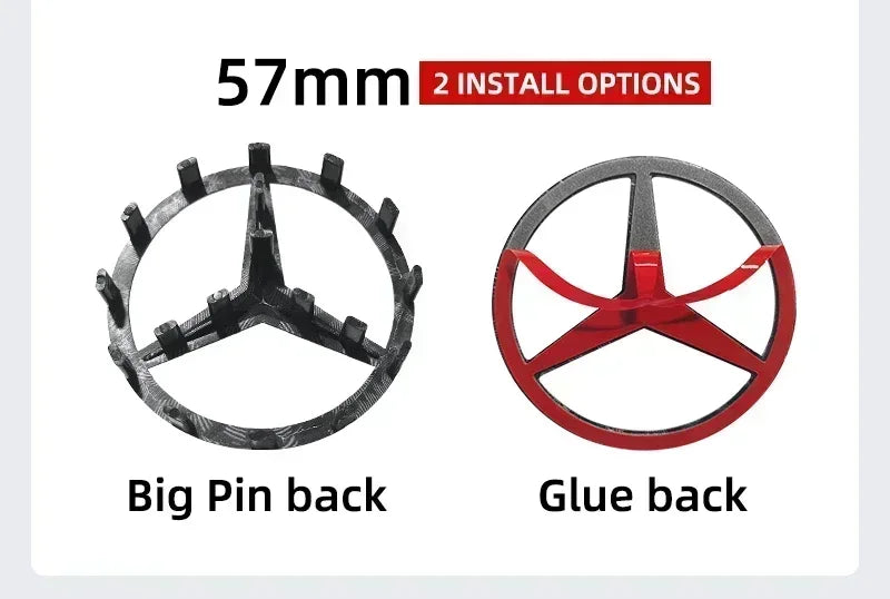 1pcs 52mm 57mm Car Steering Wheel Badge Emblem Sticker Mercedes Benz Amg W204 W205 W212 W213 W221 W177 W246 GLA GLC CLA A AAXXZZ