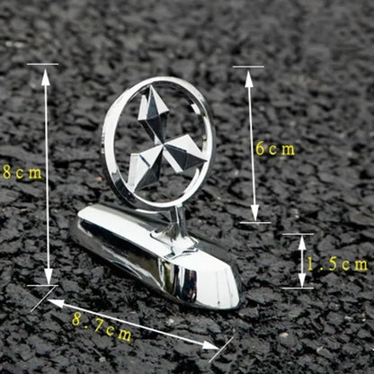 For Mitsubishi L200 Pajero RALLIART ASX Lancer Outlander Mirage Eclipse Car Metal Chromed Emblem Front Hood Badge Decoration