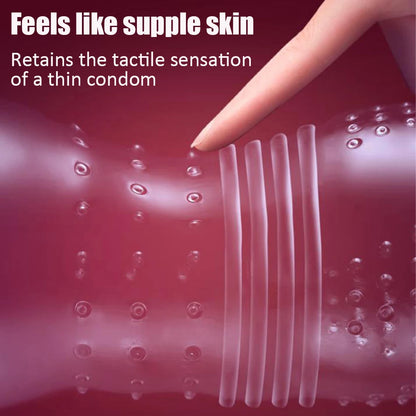Elasun Condoms Delay for Men with Mustache Mutual Climax Orgasm Ribs Penis Sleeves for Men Delay Ejaculation G Spot Sex Toy