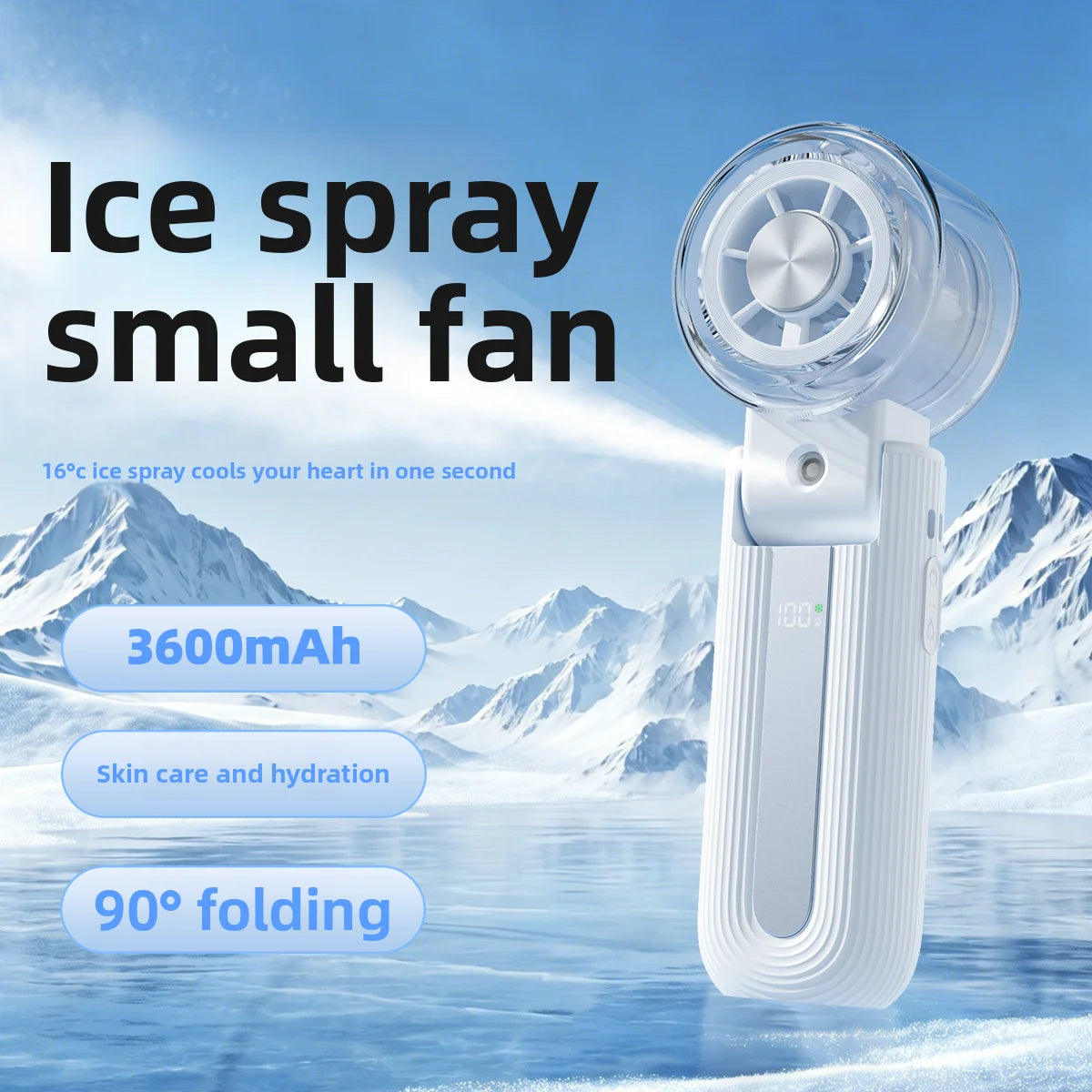 Spray High Speed Fan Y70 Foldable Portable Cooling Fan with Adjustable Speed for Home Office Outdoor