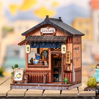 CUTEBEE DIY Book Nook Kit Japanese Mini Store 3D Puzzle Dollhouse for Bookshelf Unique Craft Gift for Book Lover Miniature Set