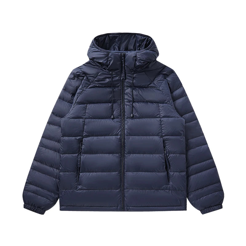 UETEEY Ultra Light Men's Down Jacket 90% White Duck Down Hooded Winter Coat Men 2025 New Autumn Warm Compression Packable